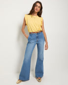 Golden $|& SEAS Ruffle Shoulder Tank - UGC On Fig