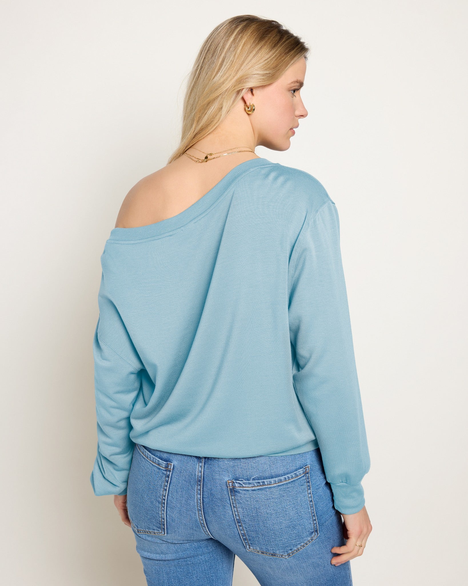 Wave $|& SEAS Brooksville One Shoulder Sweatshirt - SOF Back