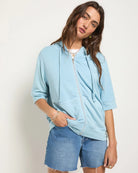 Wave $|& SEAS Short Sleeve Fleece Zip Up - VOF Front