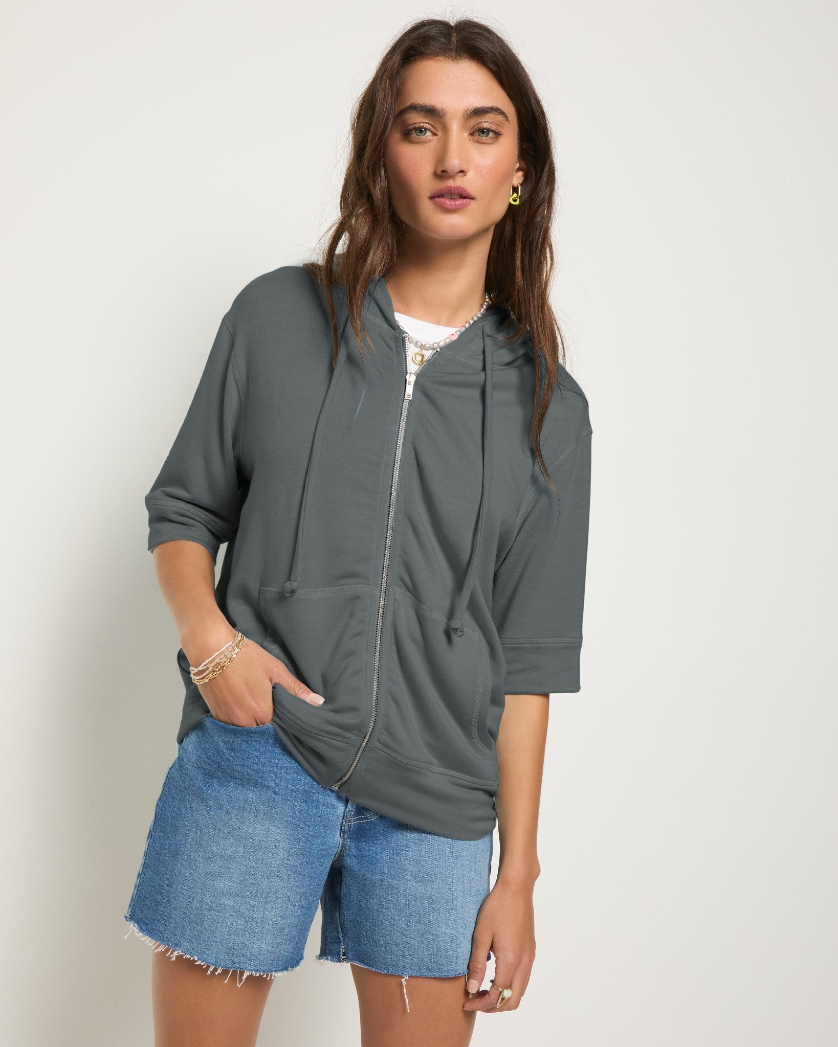 Eclipse $|& SEAS Short Sleeve Fleece Zip Up - SOF Front