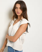 White $|& SEAS Gulls Gauze Tank - SOF Full Front