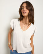 White $|& SEAS Gulls Gauze Tank - SOF Front