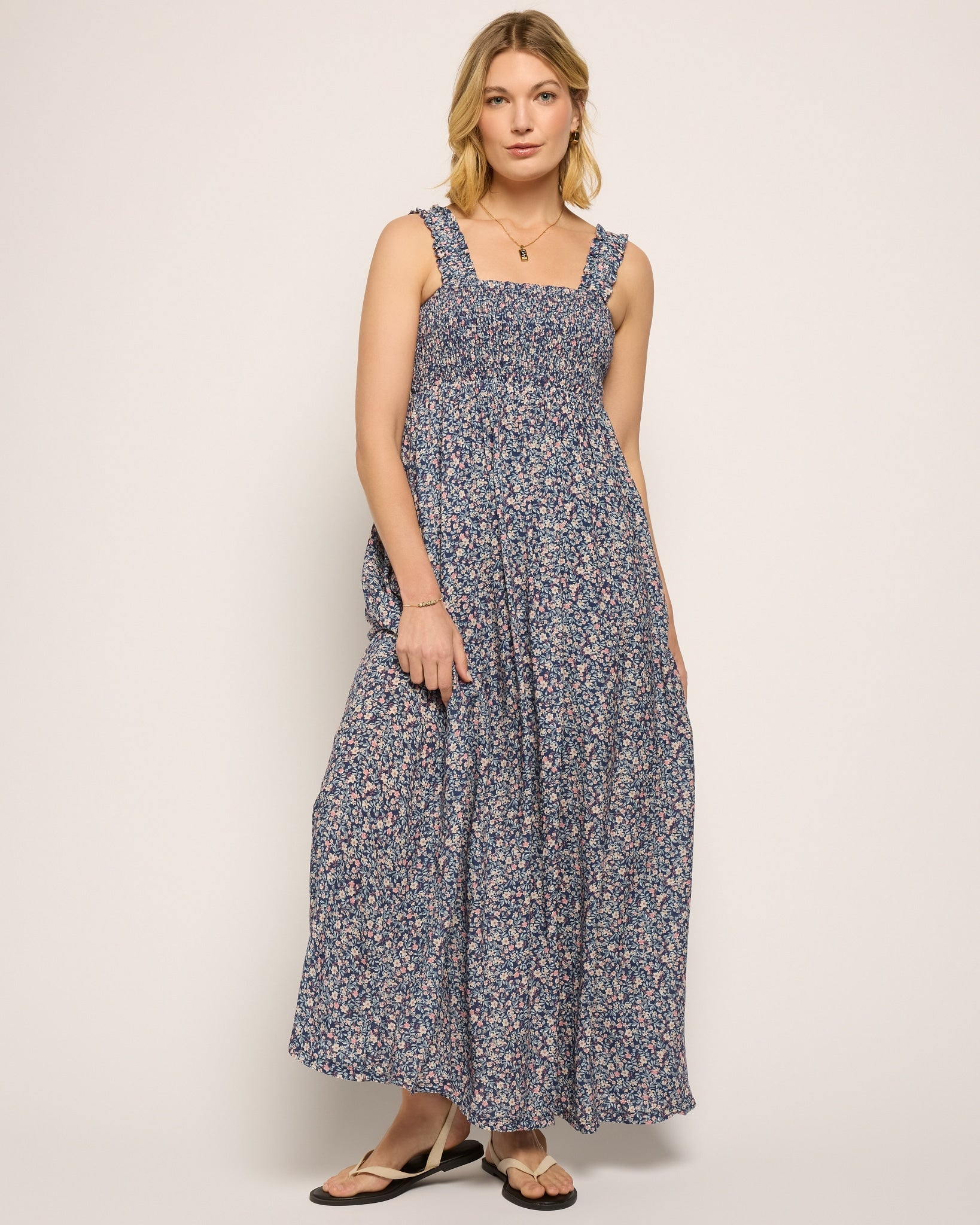 Printed Serene Maxi Dress Sapphire Floral S Printed Serene Maxi Dress Sapphire Floral S