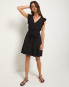 Black $|& SEAS Newport Ruffle Short Dress - UGC On Fig
