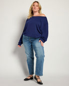 Sapphire $|& SEAS Brooksville Slub Off The Shoulder Top - UGC On Fig