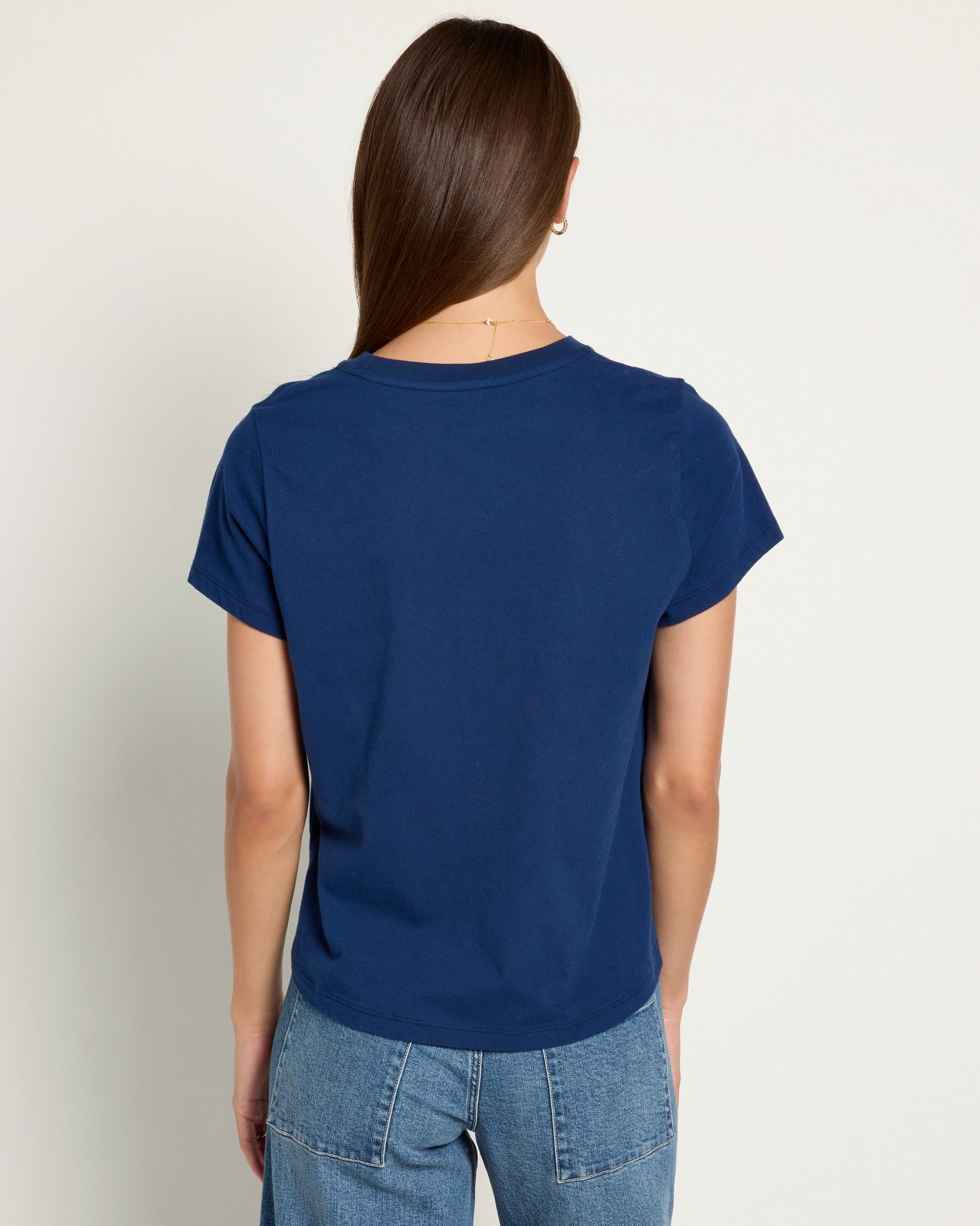Sapphire $|& SEAS Luna Pocket Tee - SOF Back
