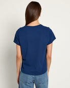 Sapphire $|& SEAS Luna Pocket Tee - SOF Back