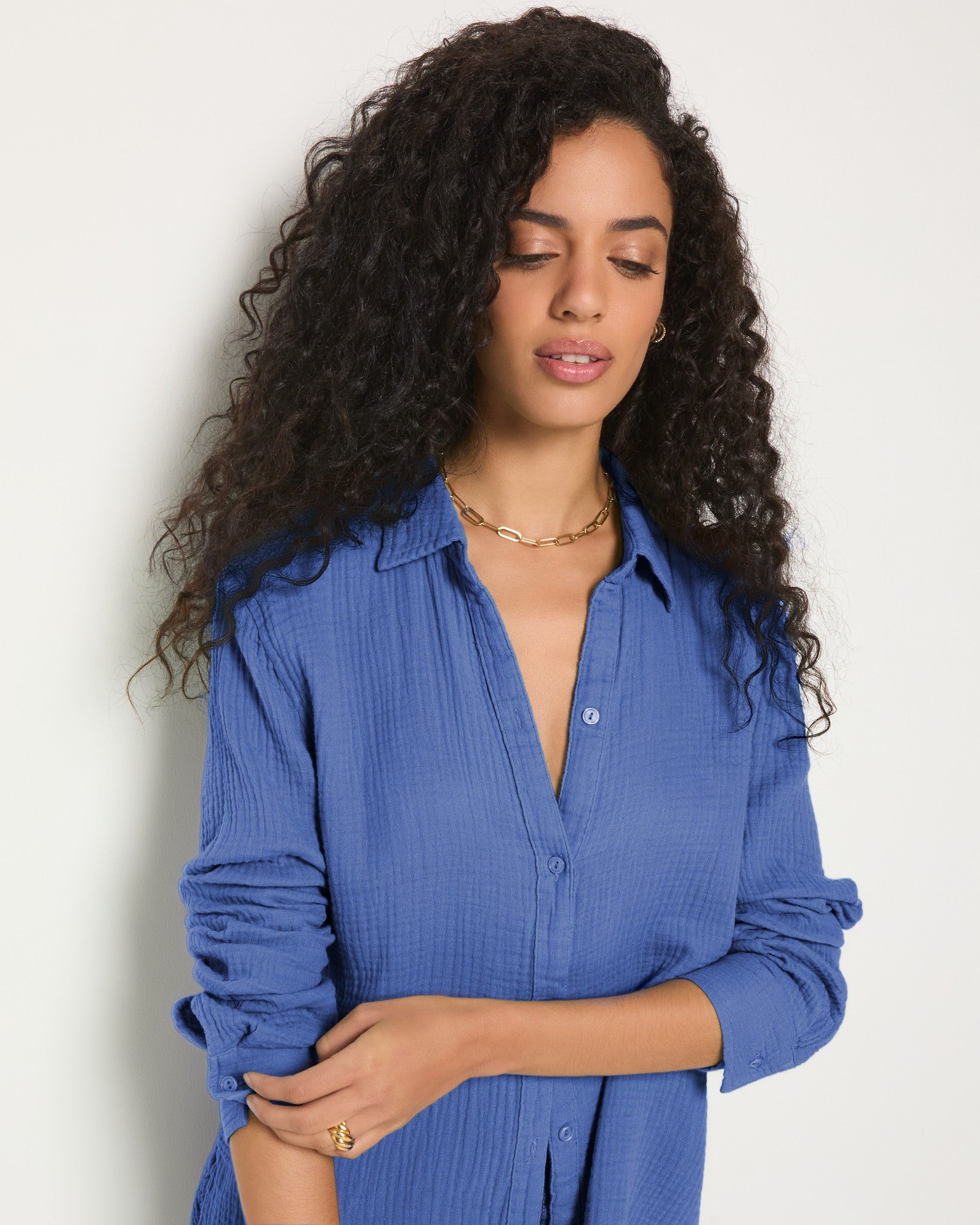 Clearwater $|& SEAS Whitecap Gauze Button Up Shirt - SOF Full Front