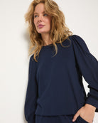 Mariner Midnight $|& SEAS Up Early Puff Sleeve Sleep Set - SOF Full Front