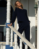 Mariner Midnight $|& SEAS Up Early Puff Sleeve Sleep Set - SOF Side