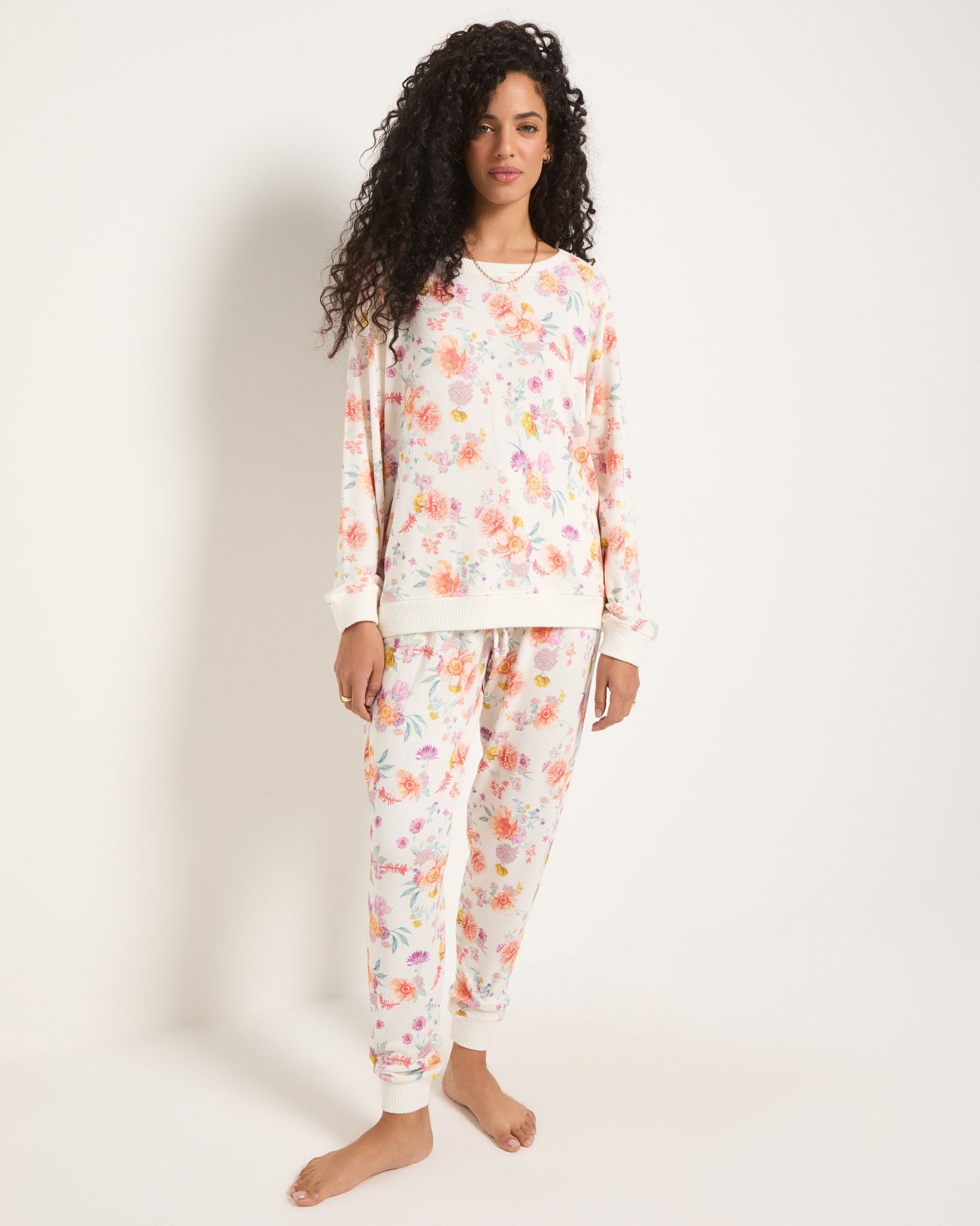 Cream Floral $|& SEAS Floral Hacci Jogger - UGC On Fig