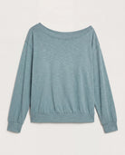 Lagoon $|& SEAS Brooksville Slub Off The Shoulder Top - Hanger Detail