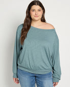 Lagoon $|& SEAS Brooksville Slub Off The Shoulder Top - SOF Front