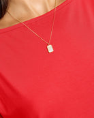 Pomegranate $|& SEAS Brentwood Boat Neck Top - SOF Full Front