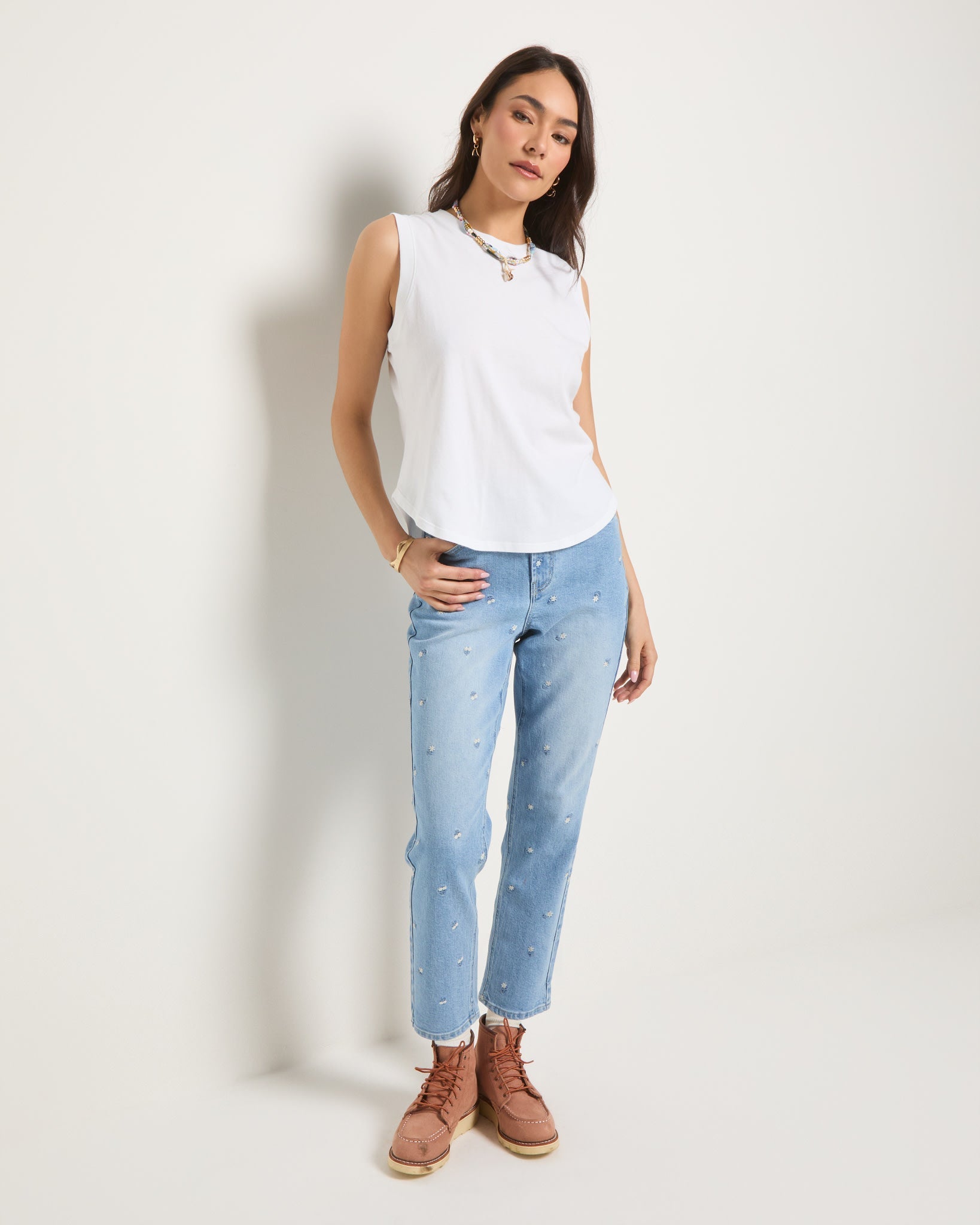 White $|& SEAS Sunrise Tank - UGC On Fig