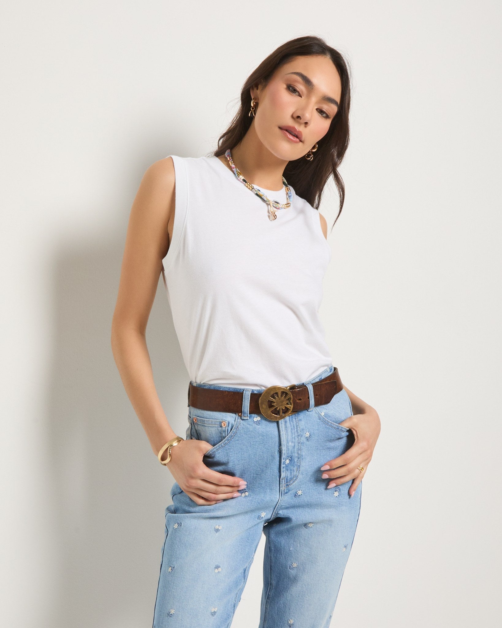 White $|& SEAS Sunrise Tank - SOF Front