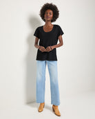 Faded Black $|& SEAS Beachside Scoop Neck Tee - VOF Front