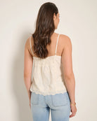 Cream $|& SEAS Radiance Eyelet Cami - SOF Back