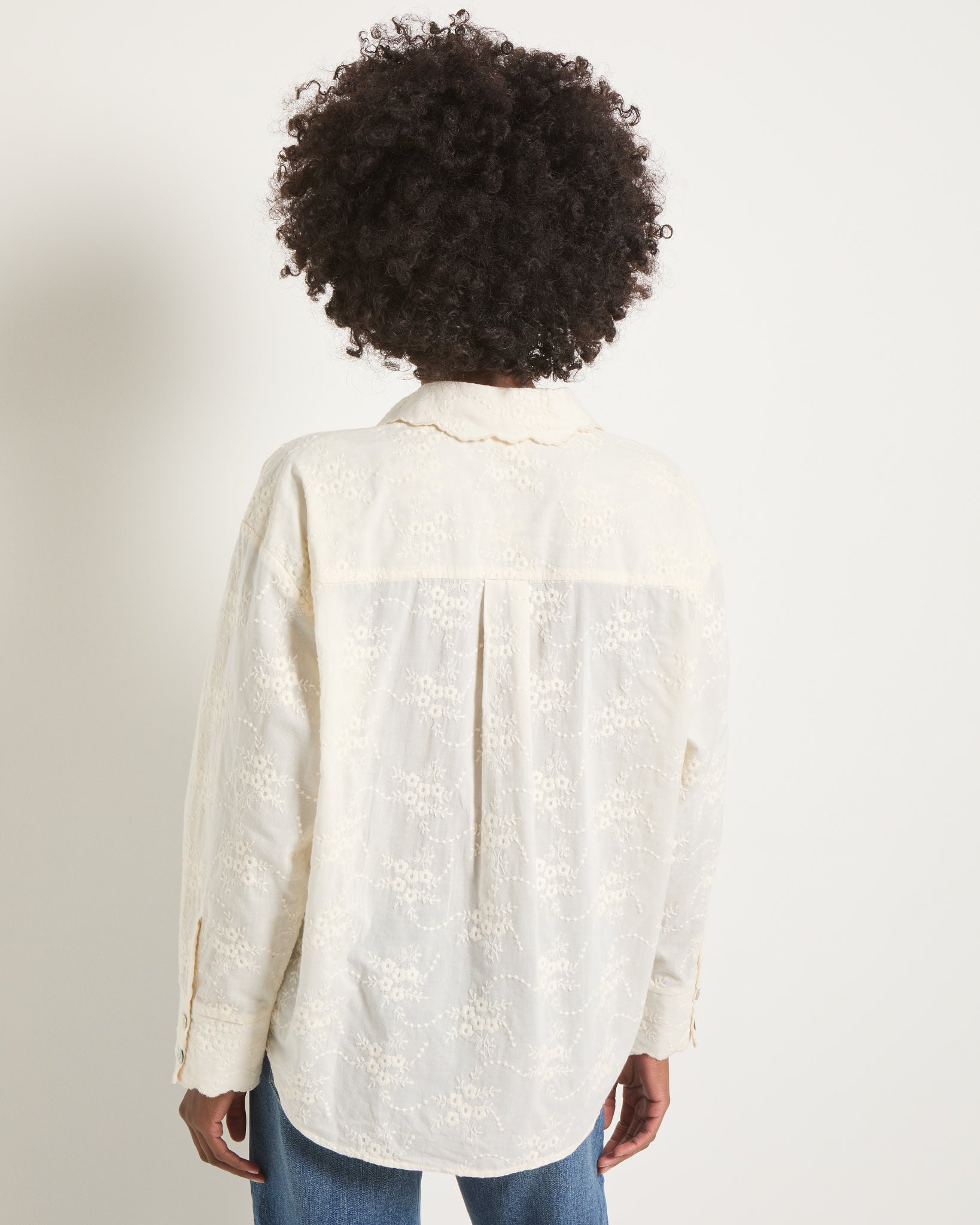 Cream $|& SEAS Radiance Eyelet Shirt - SOF Back