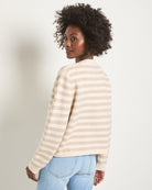 Cream Stripe $|& SEAS Coral Charm Cardigan - SOF Back