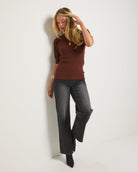 Mahogany Heather $|& SEAS Pacific Puff Short Sleeve Crew Neck - UGC On Fig