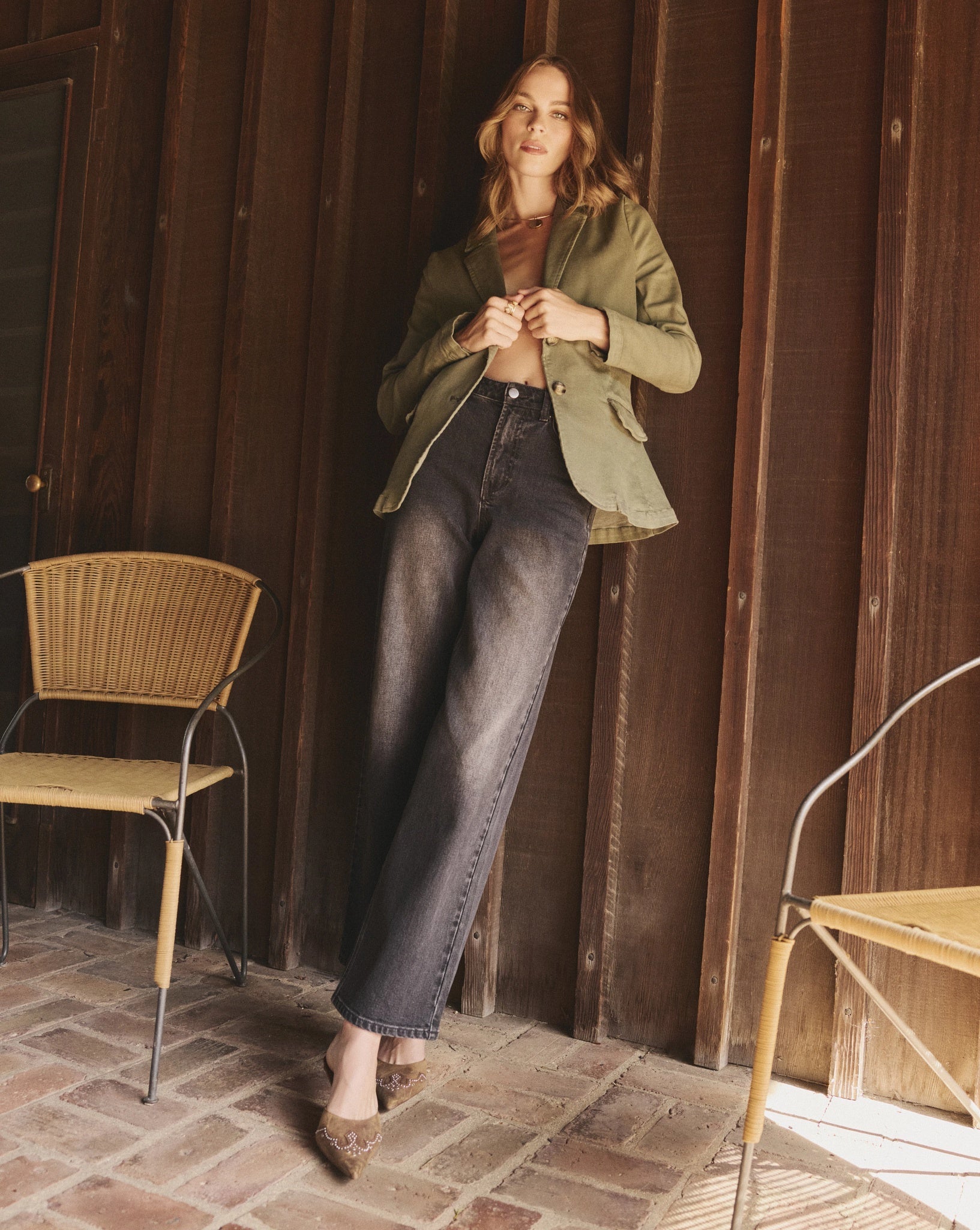 Midnight $|& SEAS Saltwater Wide Leg Jean - SOF Side