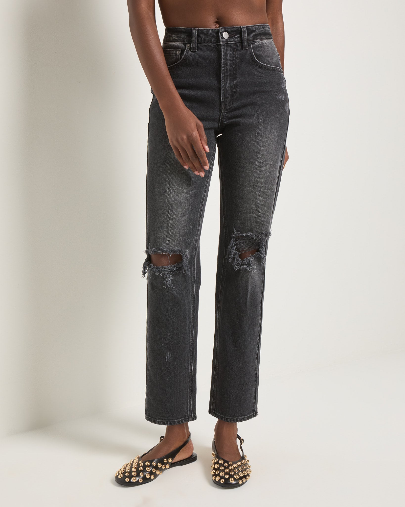 Midnight $|& SEAS Bray Straight Distressed Jean - SOF Front