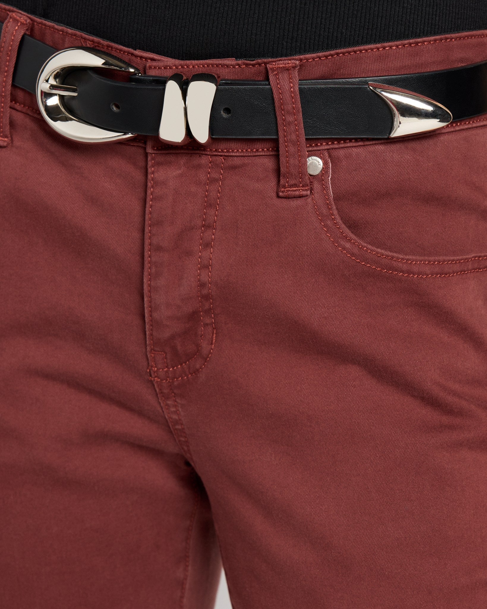 Mahogany $|& SEAS Cyndi Cuffed Ankle Skinny Jeans - SOF Full Front