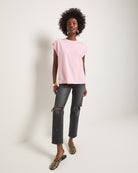 Tea Rose $|& SEAS Bloom Ruched Shoulder Tee - VOF Front