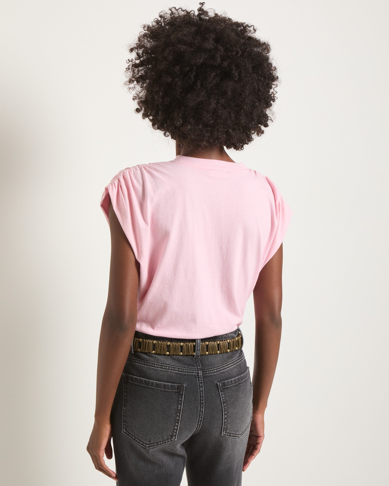Tea Rose $|& SEAS Bloom Ruched Shoulder Tee - SOF Back