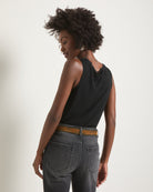 Black $|& SEAS Whitecap Lace Trim Tank - SOF Back