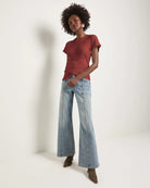 Mahogany $|& SEAS Desert Sky Mock Neck Top - UGC On Fig