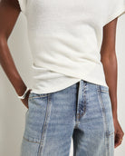 Cream $|& SEAS Desert Sky Mock Neck Top - VOF Front