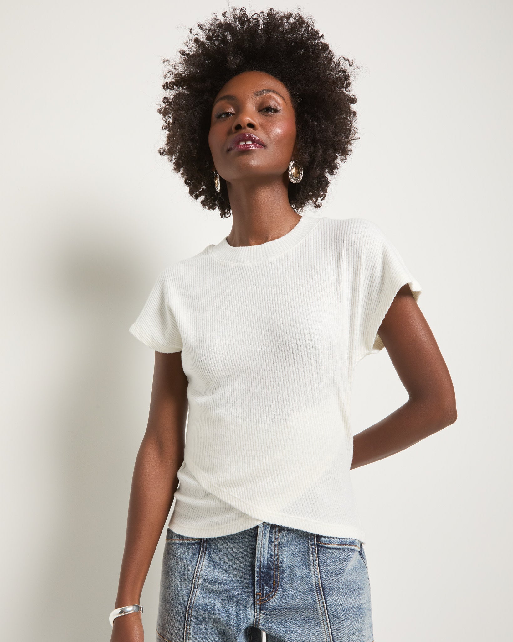 Cream $|& SEAS Desert Sky Mock Neck Top - SOF Front