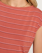 Burlwood Stripe $|& SEAS Brentwood Boat Neck Stripe Top - SOF Full Front