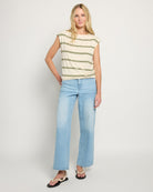Cream Stripe $|& SEAS Brentwood Boat Neck Stripe Top - UGC On Fig