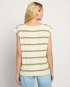 Cream Stripe $|& SEAS Brentwood Boat Neck Stripe Top - SOF Back