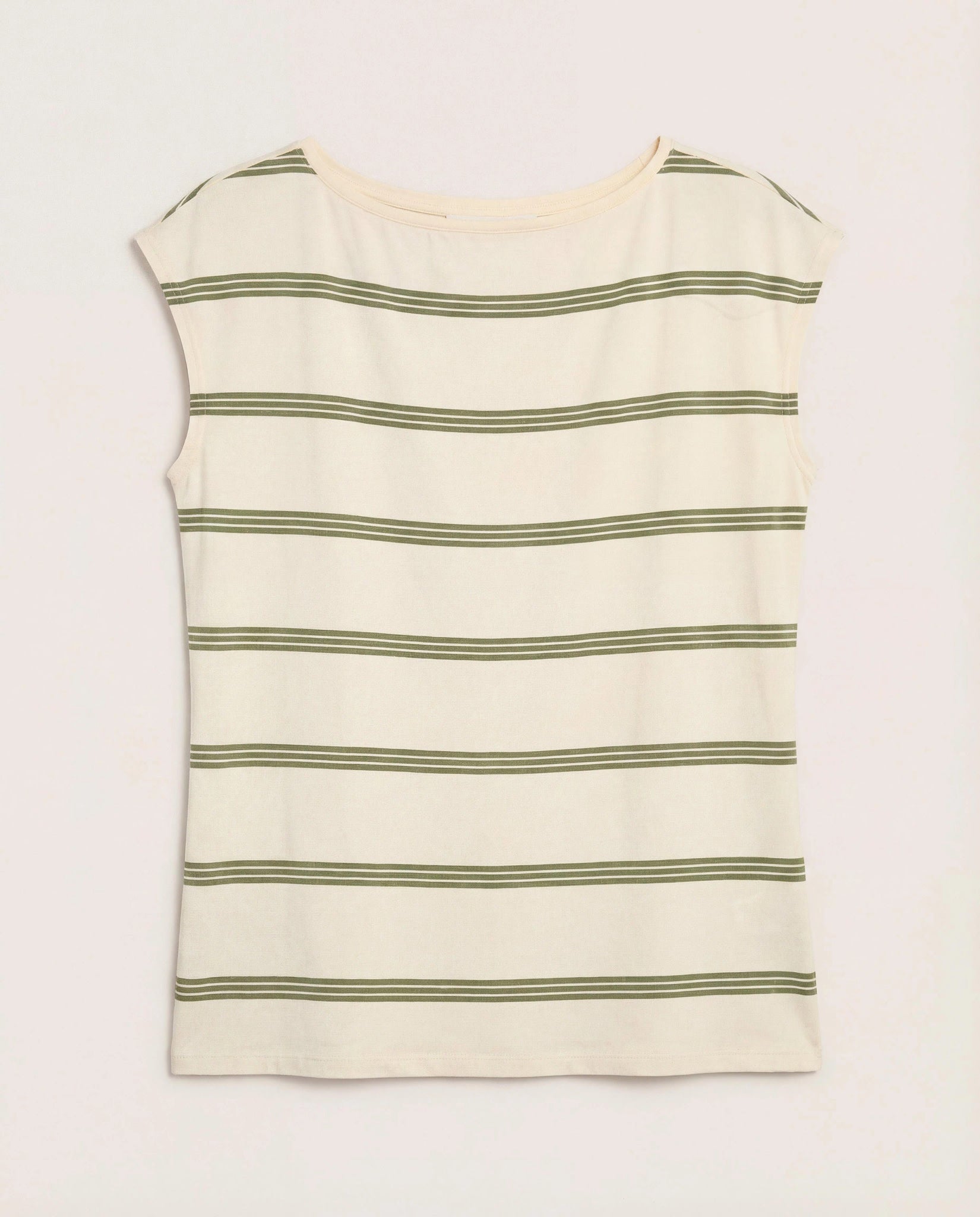 Cream Stripe $|& SEAS Brentwood Boat Neck Stripe Top - Hanger Detail