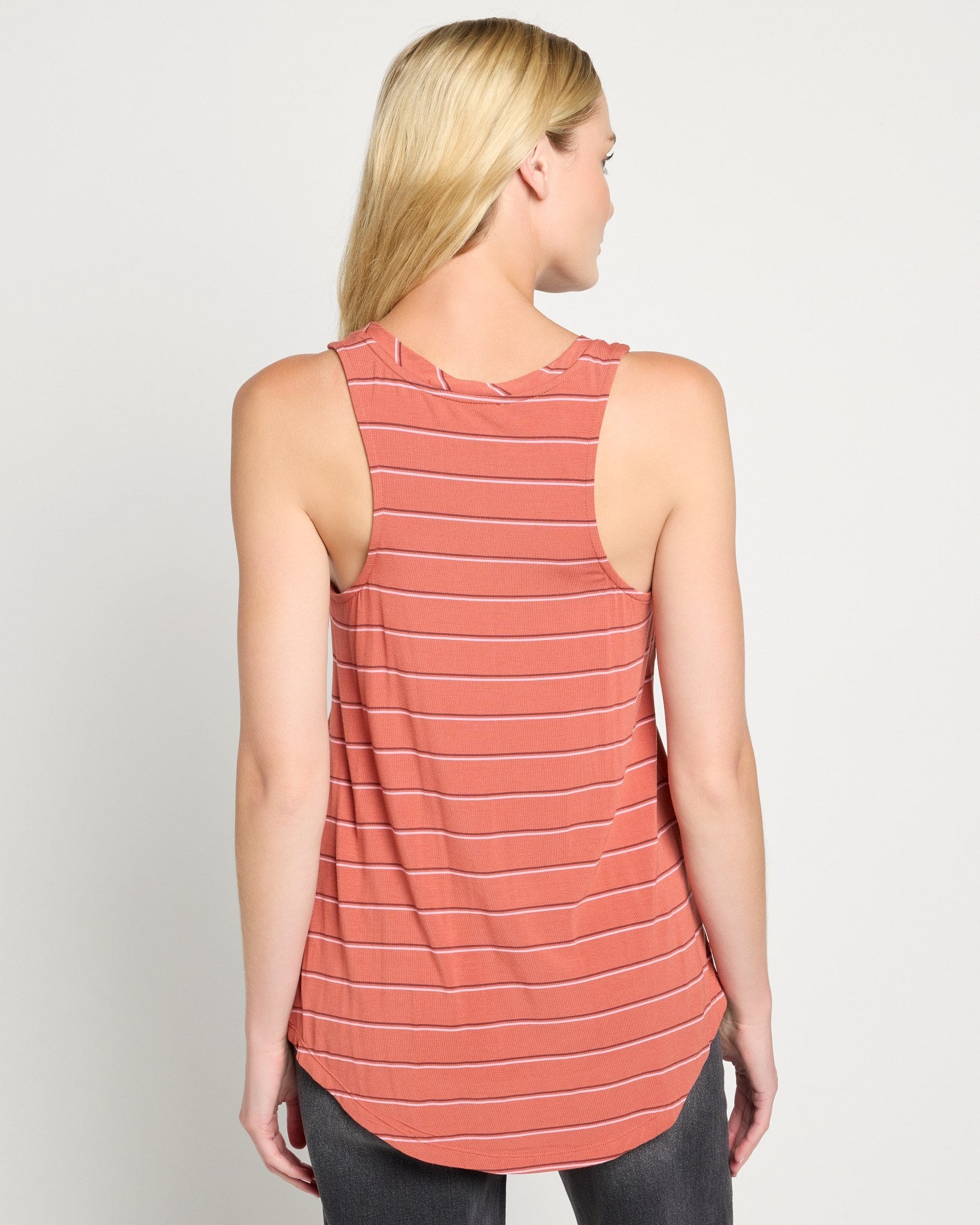Burlwood Stripe $|& SEAS Surfside Stripe Scoop Tank - SOF Back