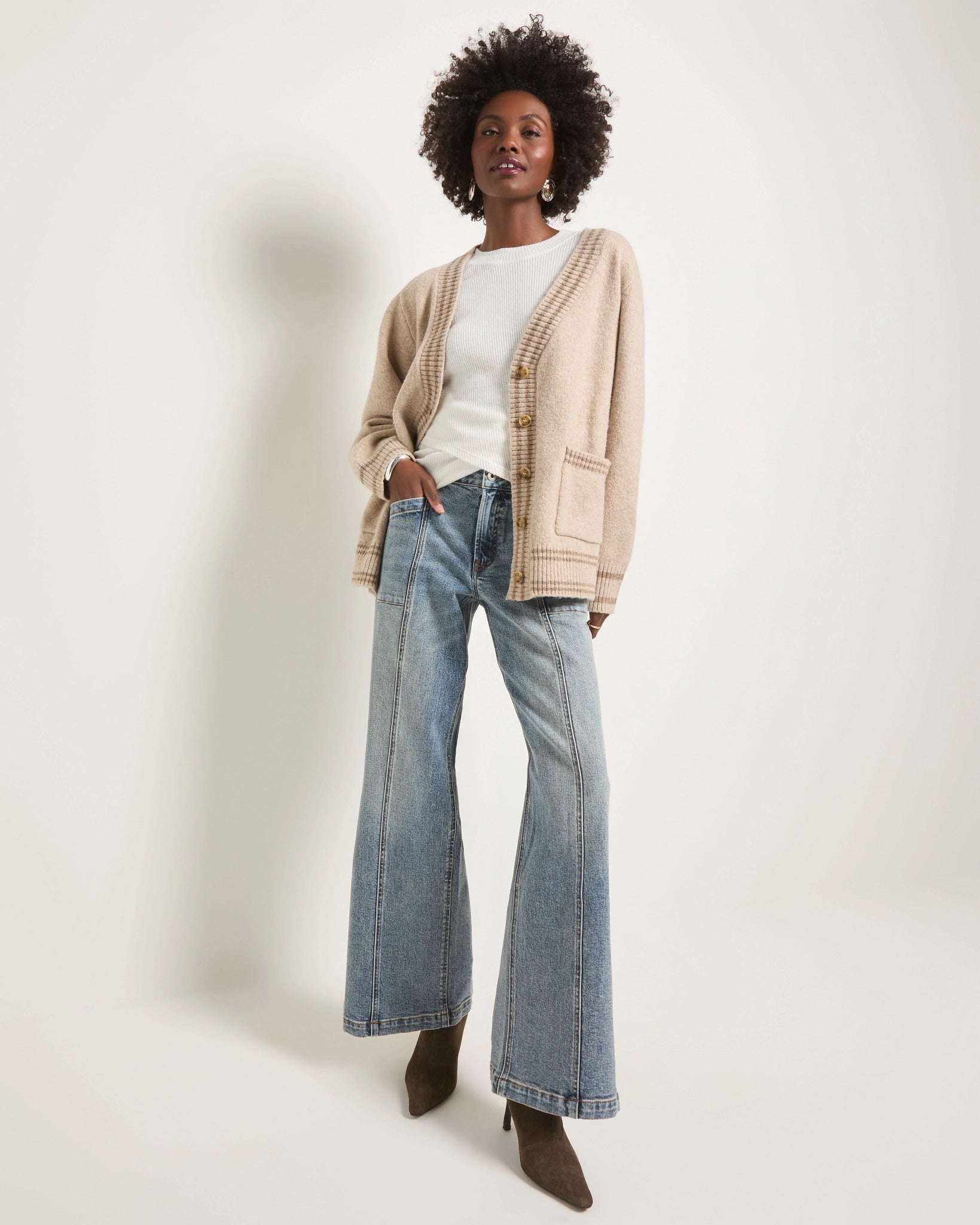 Heather Cream $|& SEAS Island Cardigan - UGC On Fig