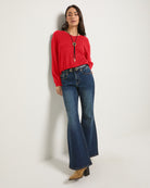 Pomegranate $|& SEAS Waverly V-Neck Top - UGC On Fig