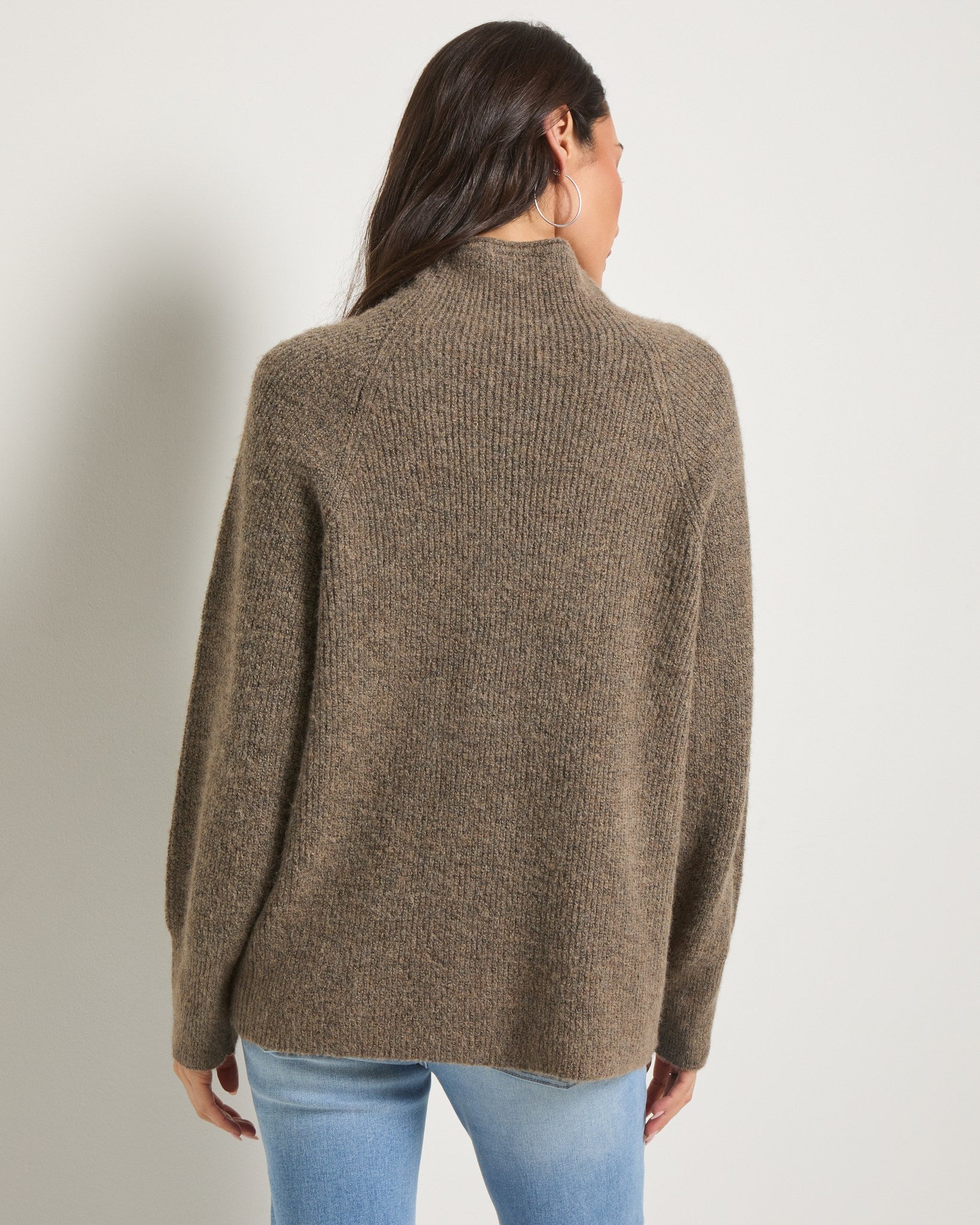 Taupe Marled $|& SEAS Driftwood Sweater - SOF Back