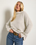 Cream Marled $|& SEAS Driftwood Sweater - SOF Front