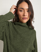 Olive Marled $|& SEAS Driftwood Sweater - SOF Full Front