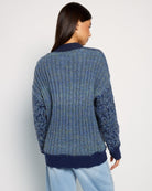 Mariner Midnight $|& SEAS Gemini V-Neck Cardigan - SOF Back