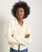 Cream $|& SEAS Serenity Pocket Cardigan - VOF Front