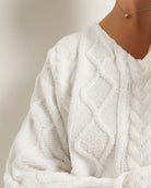 White $|& SEAS Dreamcatcher Chenille Sweater - SOF Full Front