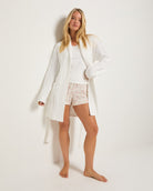 White $|& SEAS Dreamcatcher Chenille Robe - SOF Full Front