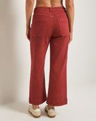 Burlwood $|& SEAS Caroline Cropped Wide Leg Twill Pant - SOF Back