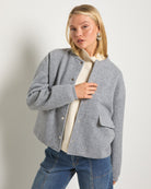 Heather Grey $|& SEAS Baja Wool Blend Jacket - SOF Front